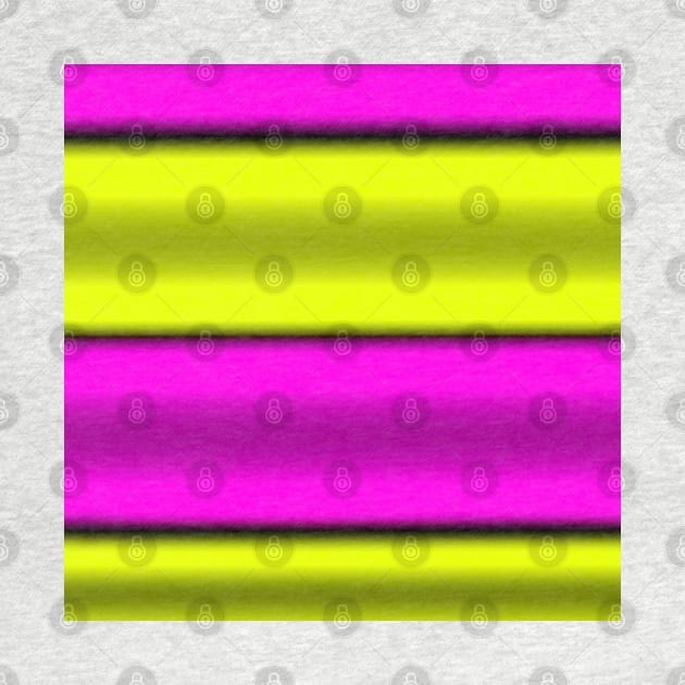 Pink & Yellow  Horizontal Stripes by BlakCircleGirl